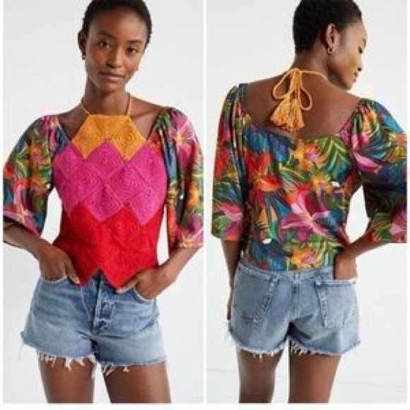 FARM Rio Multicolor Tropical Top - Picture 1 of 8